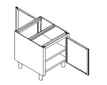 Basamento armad.con ante a battente su 2 fronti mm.865x865x810/860 h. INOX BIM, codice STBB.98. Immagine rappresentativa della serie; fare riferimento alla descrizione del modello.