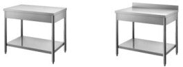 INOX BIM TTD6.19TE – illustrazione rappresentativa della serie Tavoli con ripiano su gambe in tubo tondo prof. 700 con/senza alzatina posteriore