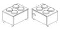Elemento caldo portapiatti a 2 colonne mm.800x800x900h. INOX BIM, codice ESPC.2. Immagine rappresentativa della serie; fare riferimento alla descrizione del modello.