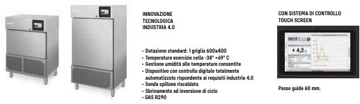 Abbattitore/scongelatore 10x GN1/1- 6/4surgelaz. +80 -18° mm. 770x800x1490 h. INOX BIM, codice AS10PLUS. Immagine rappresentativa della serie; fare riferimento alla descrizione del modello.