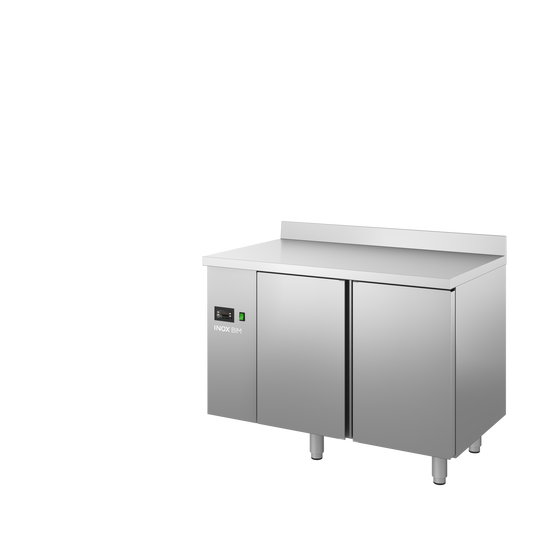 Modulo refrigerato EN -15-18° c/piano gruppo remoto 2 ante mm. 1330x800x850h. INOX BIM, codice HTPFE.721. Immagine rappresentativa della serie; fare riferimento alla descrizione del modello.