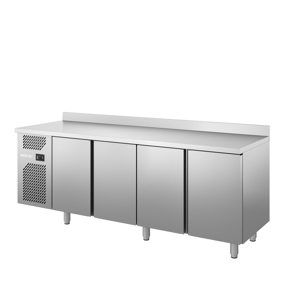 Modulo refrigerato 6/4 gr.inc.SX 0+8° senza top - 4 ante mm. 2420x780x810 h. INOX BIM, codice HTRE.740. Immagine rappresentativa della serie; fare riferimento alla descrizione del modello.