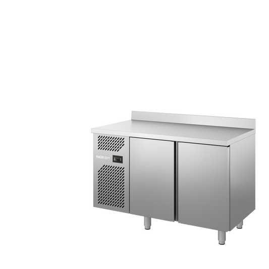 Mod. refr. gastronomia 0+8° piano c/alz gruppo inc.a SX 2 ante mm.1260x600x850 h. INOX BIM, codice HTRG.622. Immagine rappresentativa della serie; fare riferimento alla descrizione del modello.