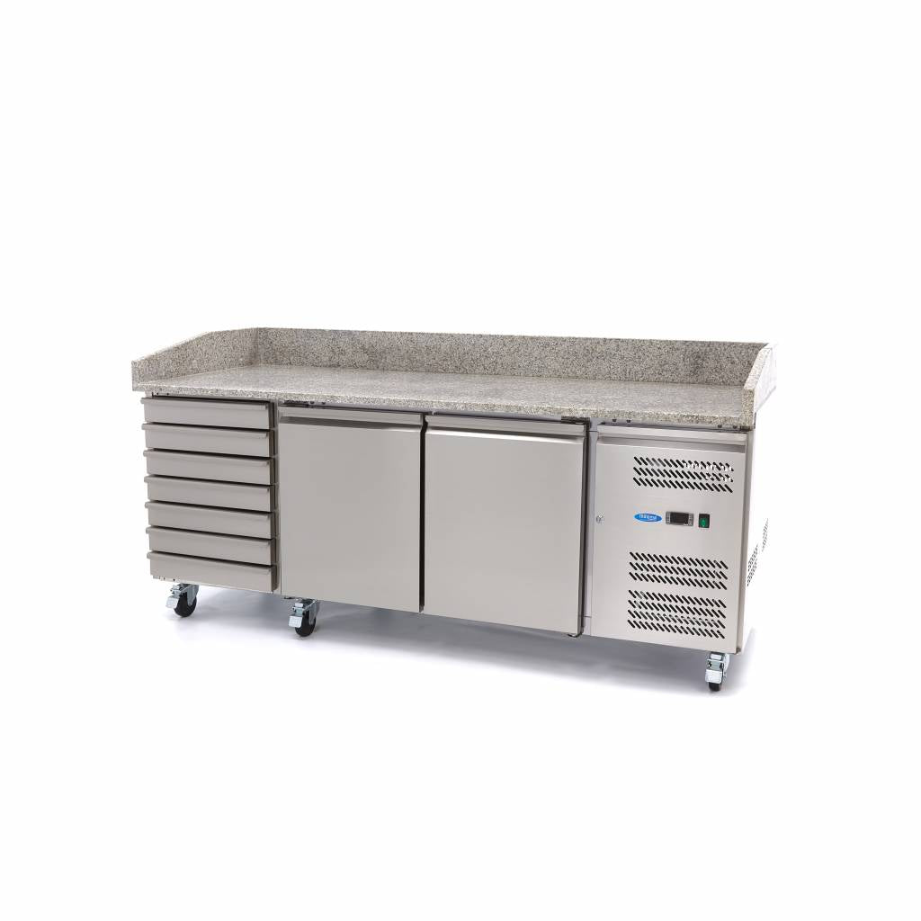Banco Pizza Refrigerato - 202cm - 2 Porte - 7 Cassetti – MAXIMA 09400210