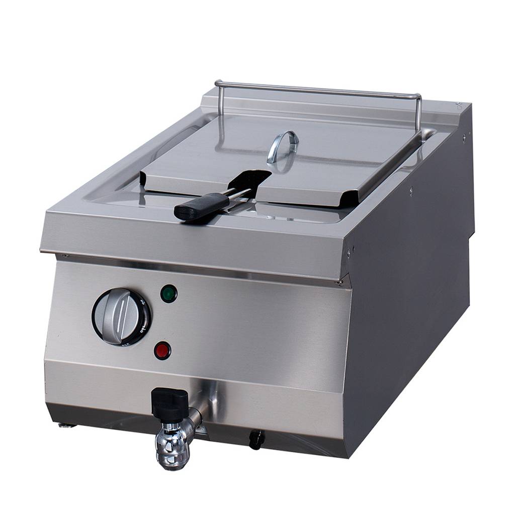 Heavy Duty Friggitrice - 1 x 12L - Unità Singola - Profondità 70cm - con Rubinetto di Scarico - Elettrico – MAXIMA 09395000