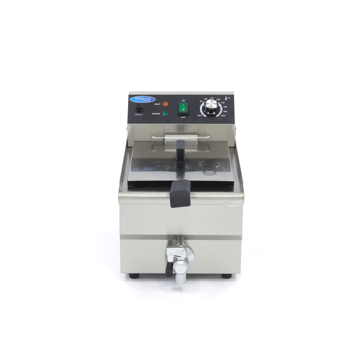 Friggitrice - 10L - 1 Cestello - con Rubinetto di Scarico – MAXIMA 09365228 – dettaglio 2
