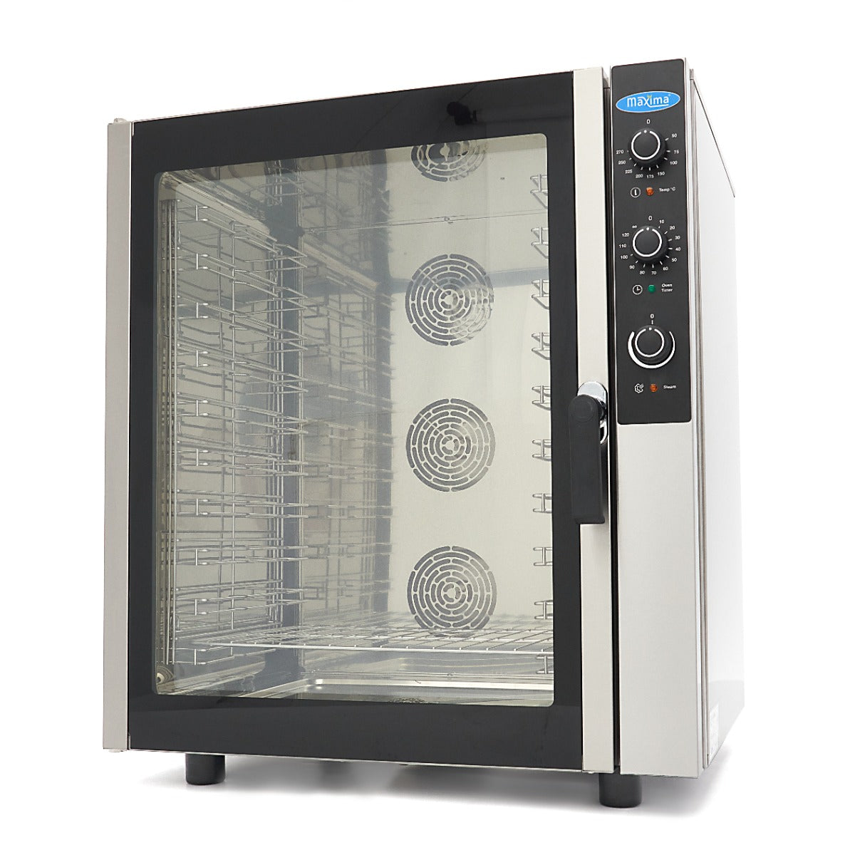 Forno a Vapore Combinato - adatto a 10 Teglie (1/1 GN / 60 x 40 cm) - Analogico - 400V – MAXIMA 08500207