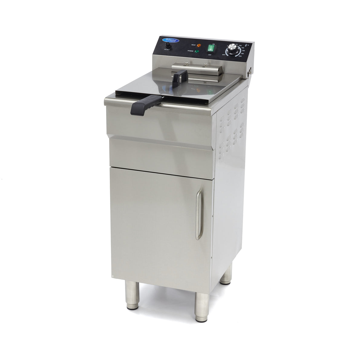 Friggitrice - 16L - 1 Cestello - con Rubinetto di Scarico e Base Armadiata - 400V – MAXIMA 09365155