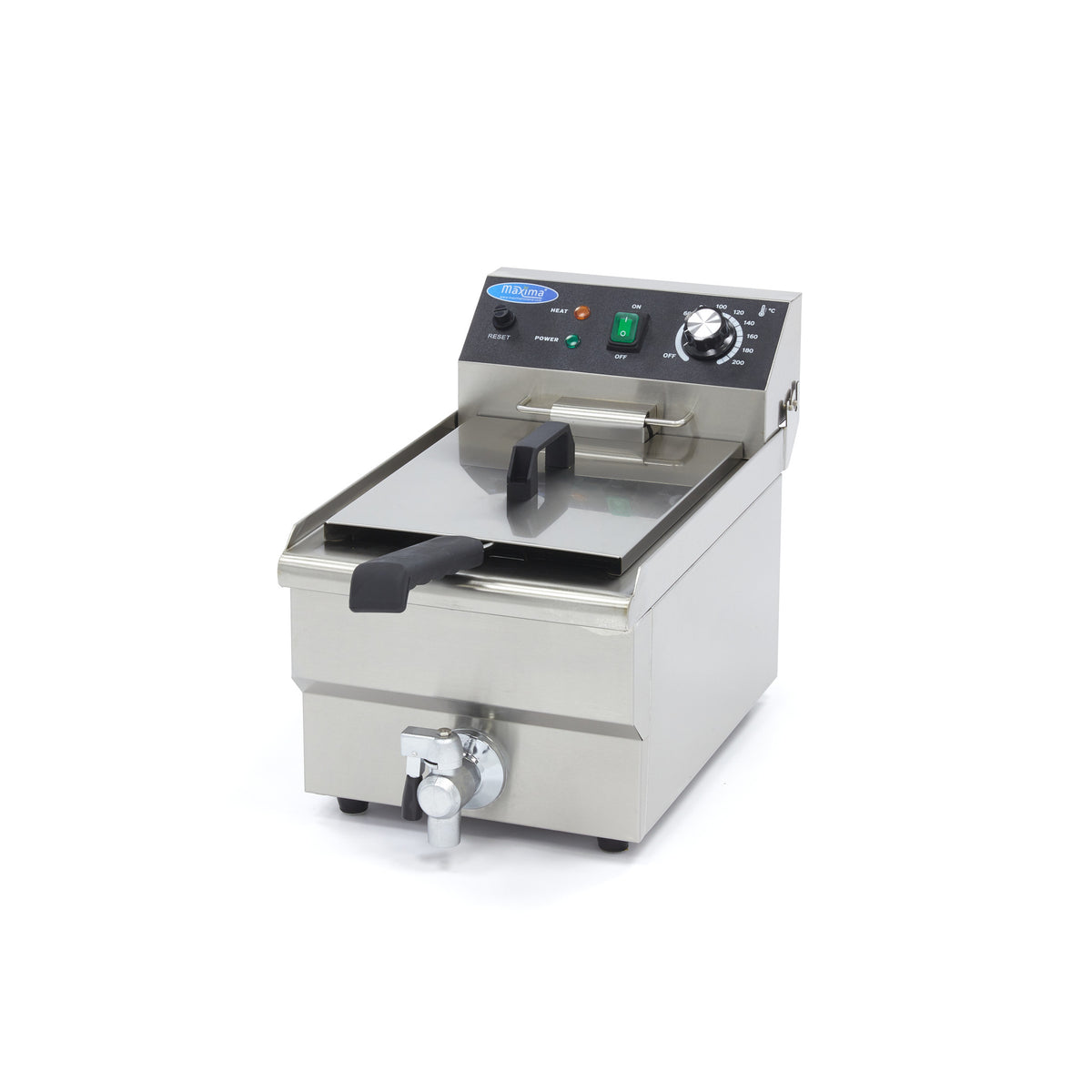 Friggitrice - 10L - 1 Cestello - con Rubinetto di Scarico – MAXIMA 09365228