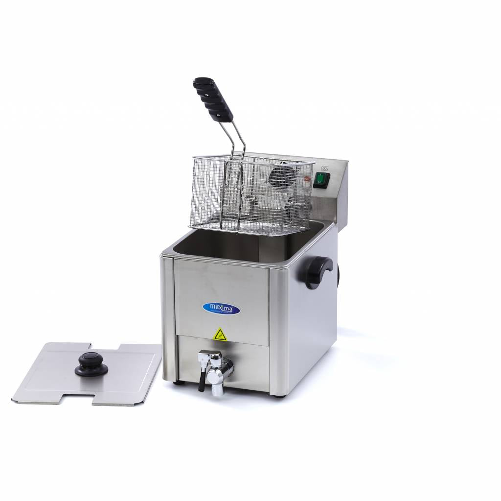 Friggitrice - 8L - 1 Cestello - con Rubinetto di Scarico – MAXIMA 09300415
