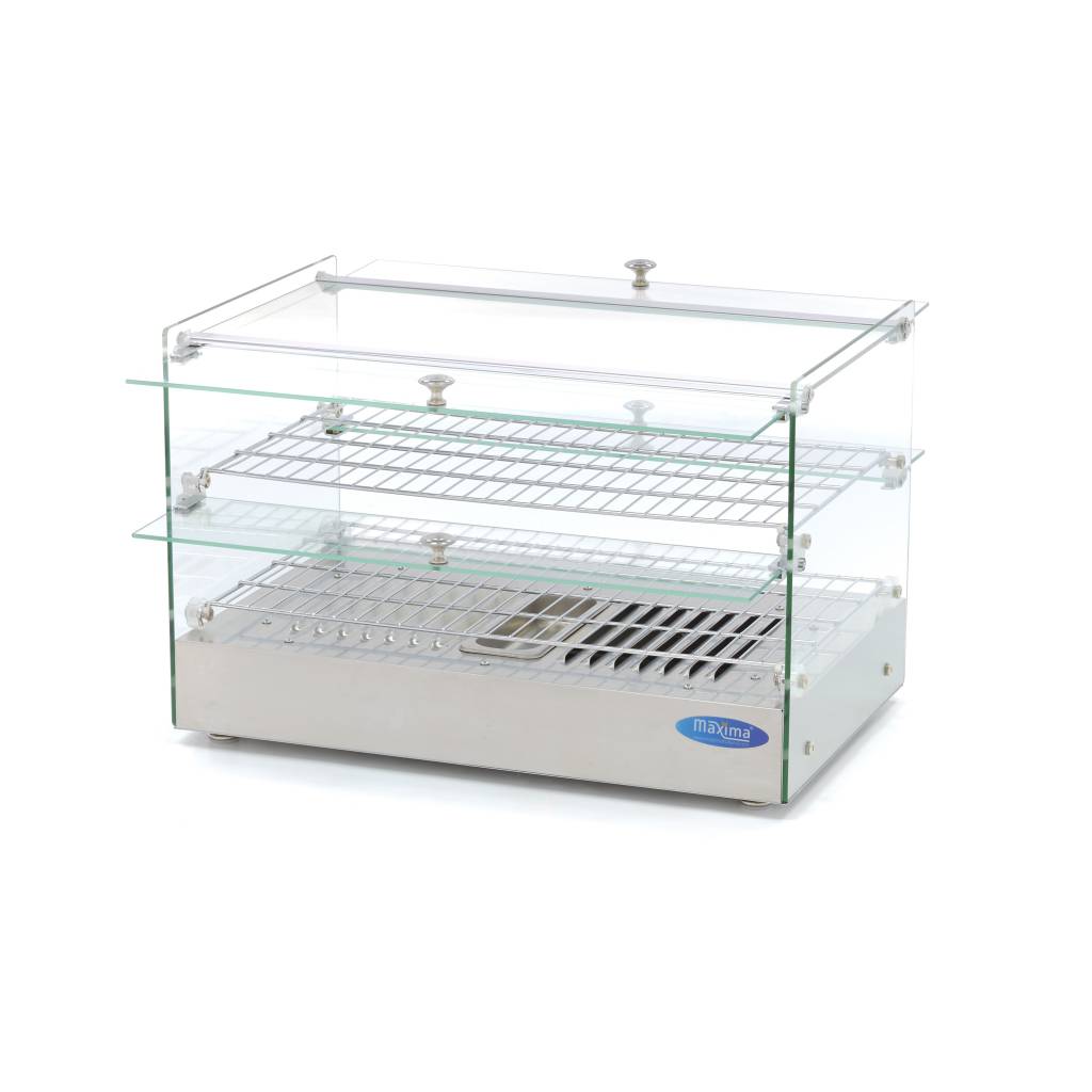 Espositore Riscaldato per Alimenti - 50L - 55cm - 2 Ripiani – MAXIMA 09400780 – dettaglio 2