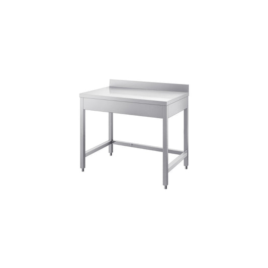 Tavolo con cornice su tre lati e alzatina post.mm.1600x600x850/900 h – INOX BIM TVC6.16A