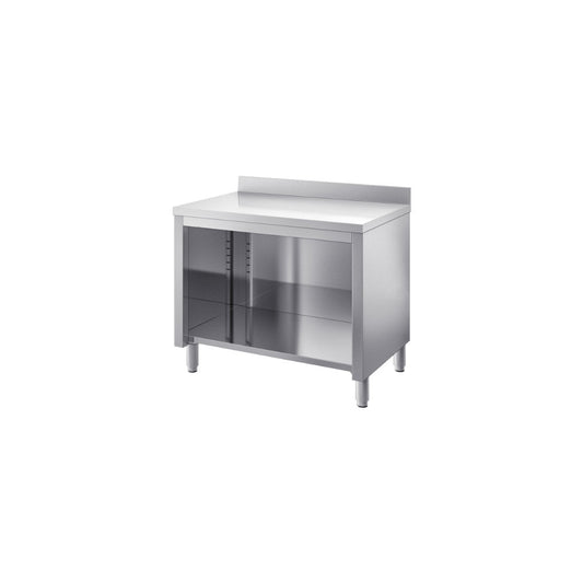 Tavolo con schienale e fianchi mm.1600x600x850/900 h alz h100 – INOX BIM TVS6.16ATE